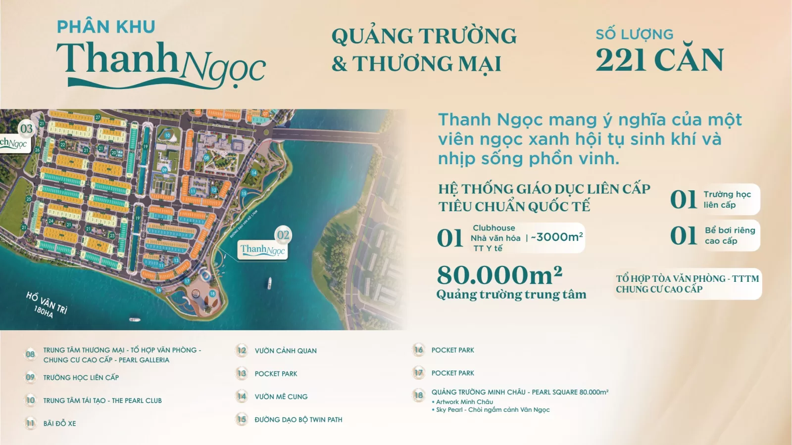 Thiết kế phân khu Thanh Ngọc Pearl Rivera Hà Nội