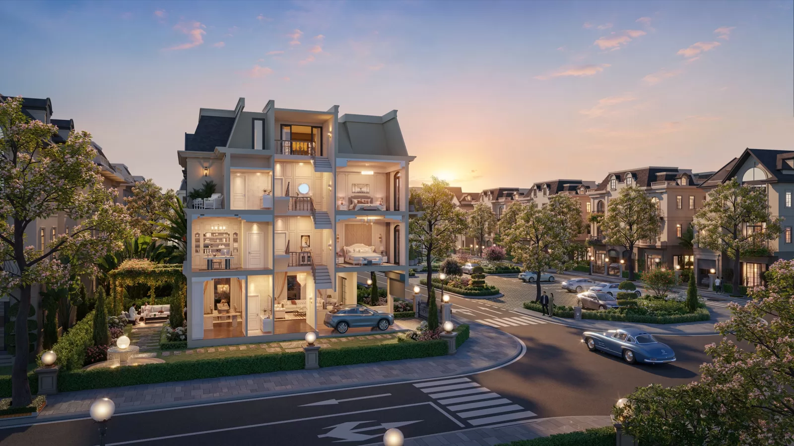 Thiết kế phân khu Bạch Ngọc Pearl Rivera Hà Nội