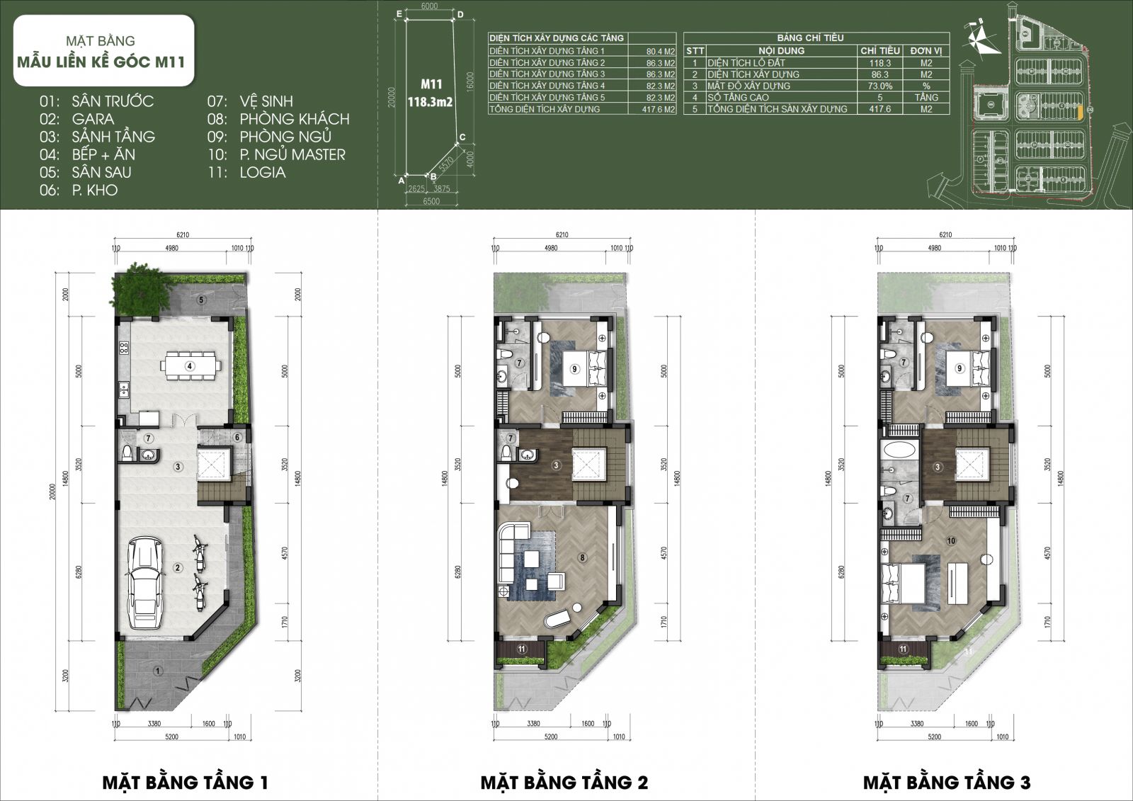 thiết kế căn M11 - Green Little Town