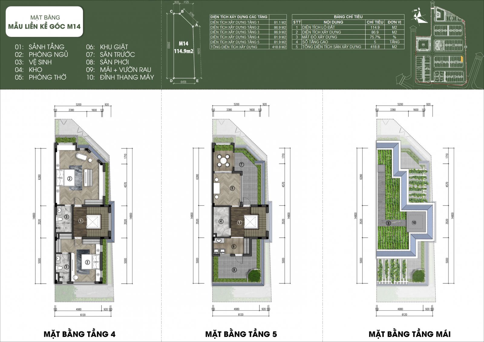 thiết kế căn M14 - Green Little Town