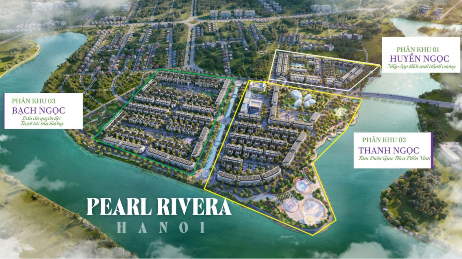 Phân khu dự án Pearl Rivera Hà Nội