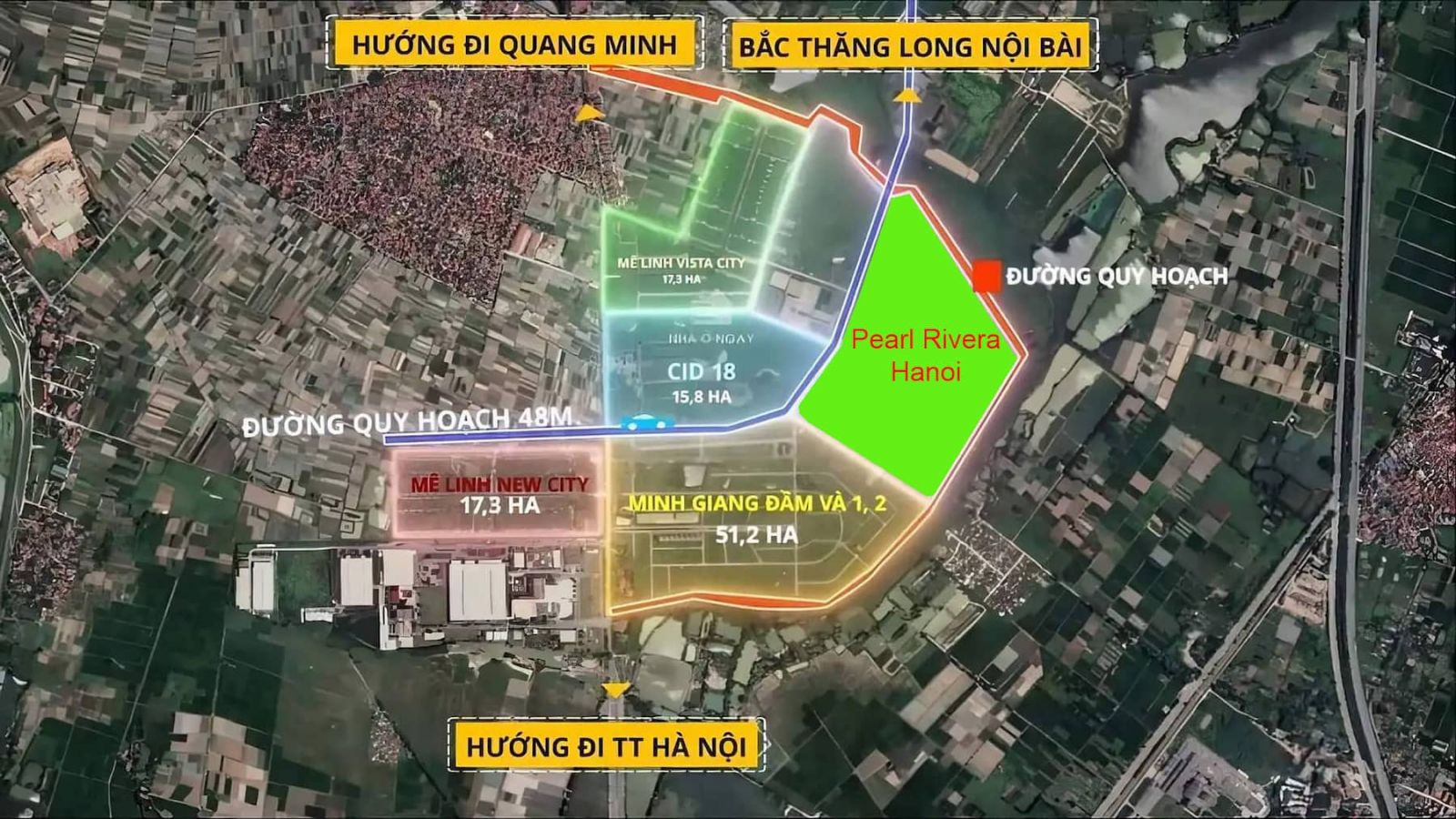 vị trí kết nối Pearl Rivera Hà Nội