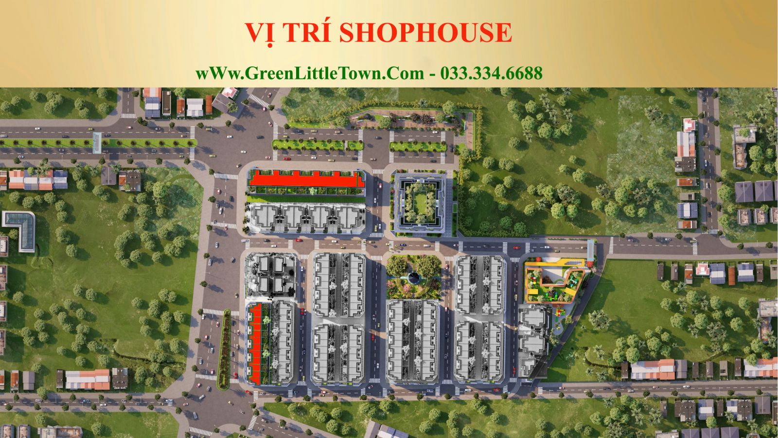 VỊ TRÍ SHOPHOUSE GREEN LITTLE TOWN